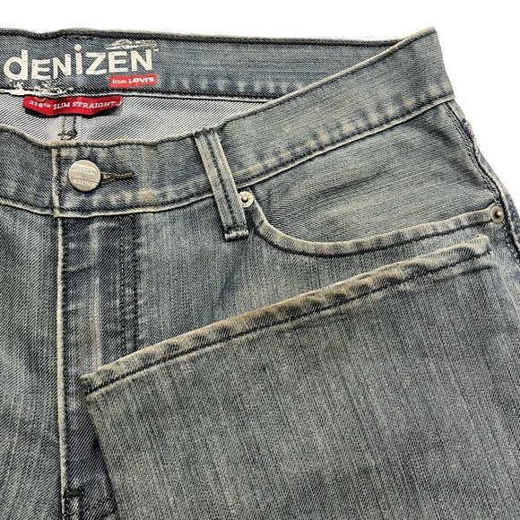 Levis Denizen 218 Slim Straight Fit Mens Size 34x30 Blue Jean Light Wash - Picture 1 of 9